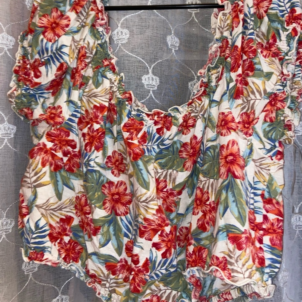 American Eagle off the shoulder ruffle top